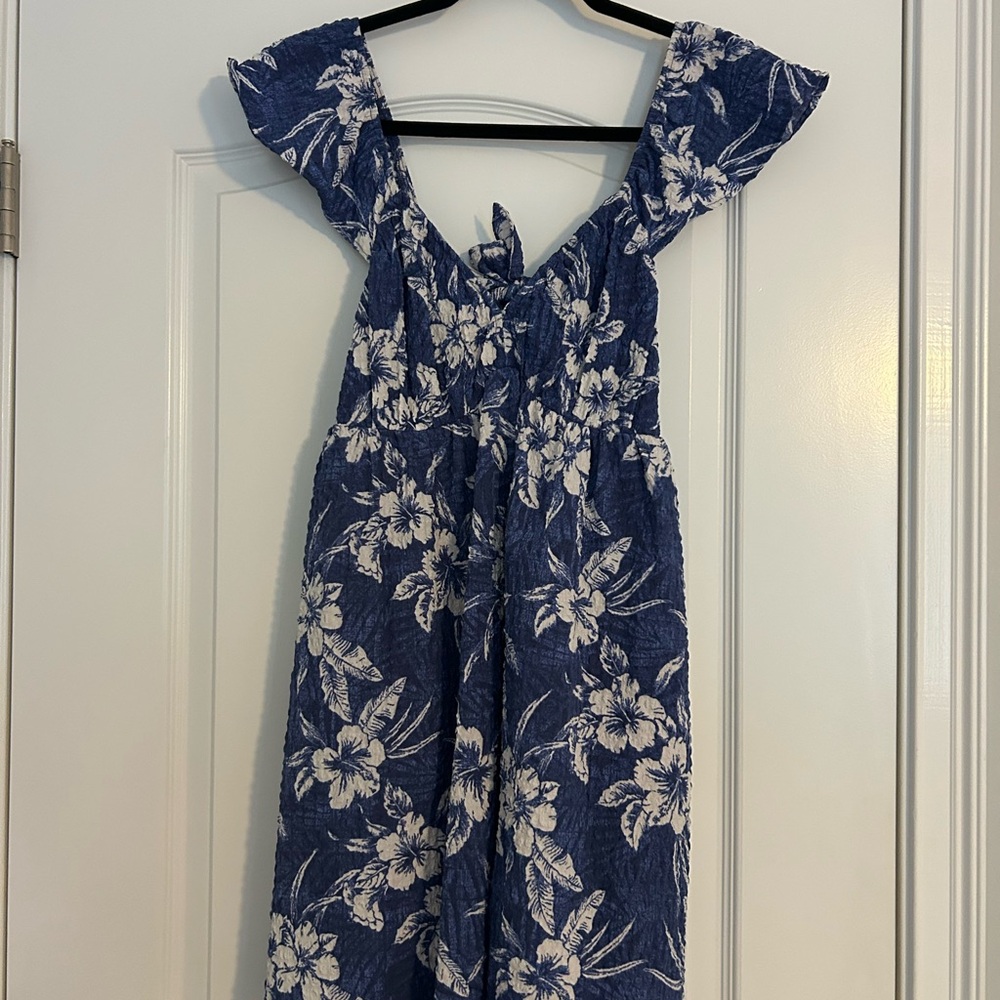 Floral Blue and White Dress